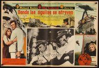 3j276 WHERE EAGLES DARE set of 8 17x25 Mexican LCs '68 Clint Eastwood, Richard Burton, Mary Ure