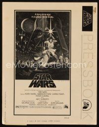 3j031 STAR WARS pressbook '77 George Lucas classic sci-fi epic, lots of poster images!