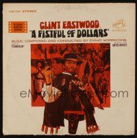 3j175 FISTFUL OF DOLLARS soundtrack record '67 Leone, Clint Eastwood is the most dangerous man!