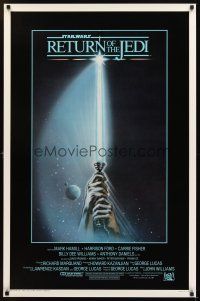 3j135 RETURN OF THE JEDI int'l 1sh '83 George Lucas classic, great art of hands holding lightsaber!