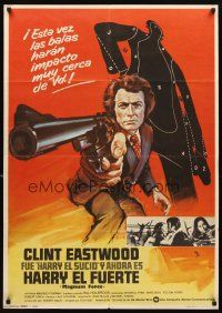 3j341 MAGNUM FORCE Spanish '74 Clint Eastwood is Dirty Harry pointing his huge gun!