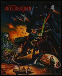 3j137 RETURN OF THE JEDI 2-sided Hi-C promo special 18x22 '83 Keely art of Luke vs Vader battle!