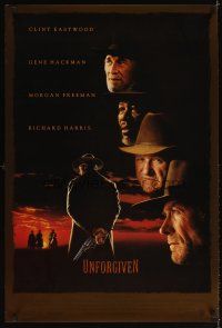 3j426 UNFORGIVEN DS 1sh '92 Clint Eastwood, Hackman, Morgan Freeman, Richard Harris!