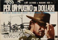 3j185 FISTFUL OF DOLLARS 2-sided Japanese 10x29 press sheet '66 Sergio Leone, Clint Eastwood!