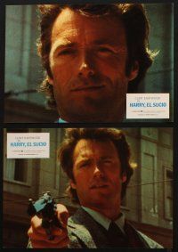 3j316 DIRTY HARRY 12 Spanish LCs R83 great c/u of Clint Eastwood pointing gun, Don Siegel classic!