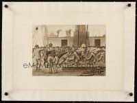 3k184 HEAVE AROUND linen 14x20 art print 1893 art of sailors turning wheel by Leon Couturier!