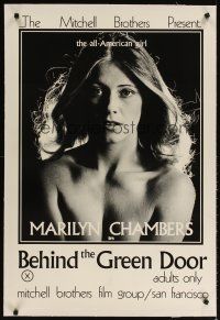 3k263 BEHIND THE GREEN DOOR linen 24x36 1sh '72 Mitchell Bros' classic, sexy naked Marilyn Chambers