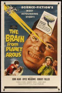 3k277 BRAIN FROM PLANET AROUS linen 1sh '57 diabolical power made him the most feared man!