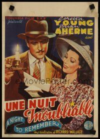 3m324 NIGHT TO REMEMBER Belgian '40s Loretta Young & Brian Aherne in a murder mystery!