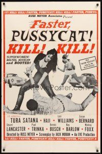 3m131 FASTER, PUSSYCAT! KILL! KILL! style A 1sh '65 Russ Meyer, Tura Satana, Haji, sexy superwomen!