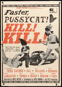 3m132 FASTER, PUSSYCAT! KILL! KILL! style B 1sh '65 Russ Meyer, Tura Satana, Haji, sexy superwomen!