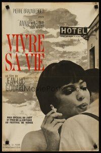 3m154 MY LIFE TO LIVE French 15x21 '62 Jean-Luc Godard's Vivre sa Vie, sexy smoking Anna Karina!