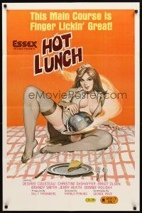 3m133 HOT LUNCH 25x38 1sh '78 outrageous sexy art, this main course is finger lickin' good!