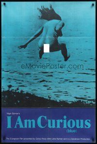 3m134 I AM CURIOUS BLUE 1sh '70 Swedish sex classic, great naked skinny dipping image!