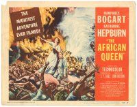 3m392 AFRICAN QUEEN TC '52 colorful artwork of missionary Katharine Hepburn in native uprising!