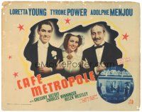 3m394 CAFE METROPOLE TC '37 Loretta Young between casino owner Tyrone Power & Adolphe Menjou!