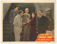 3m455 CHARLIE CHAN IN THE SECRET SERVICE LC '43 Sidney Toler & Benson Fong on stairs w/ 3 others!