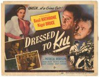 3m399 DRESSED TO KILL TC '46 Basil Rathbone as Sherlock Holmes & Patricia Morison w/ gun!