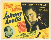 3m403 JOHNNY APOLLO TC '40 Tyrone Power is now a mobster, sexy Dorothy Lamour, Edward Arnold