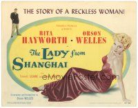 3m406 LADY FROM SHANGHAI TC '47 Orson Welles, full-length c/u of sexy blonde Rita Hayworth, noir!