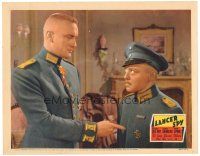 3m505 LANCER SPY LC '37 c/u of George Sanders getting stern with Peter Lorre, both in uniform!!