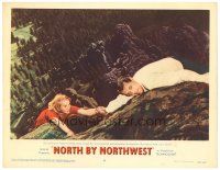 3m530 NORTH BY NORTHWEST LC #6 '59 Cary Grant helps Saint climb up Mt. Rushmore, Alfred Hitchcock!