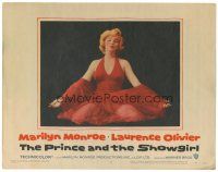 3m542 PRINCE & THE SHOWGIRL LC #8 '57 classic c/u of sexiest Marilyn Monroe kneeling in red dress!