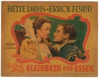 3m544 PRIVATE LIVES OF ELIZABETH & ESSEX LC '39 best close up of Queen Bette Davis & Errol Flynn!