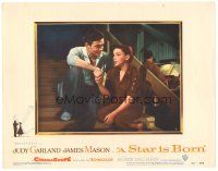 3m582 STAR IS BORN LC #6 '54 great close up of Judy Garland & James Mason on stairs!