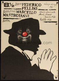 3m220 8 1/2 Polish 27x38 R89 Andrzej Pagowski art from Federico Fellini classic!