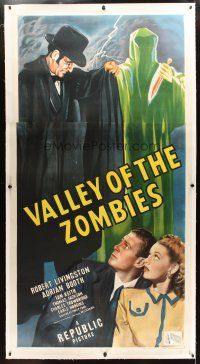 3p237 VALLEY OF THE ZOMBIES linen 3sh '46 really cool artwork of death figure and man in black!