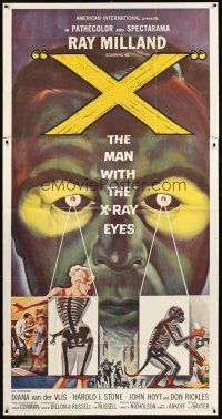 3p159 X: THE MAN WITH THE X-RAY EYES 3sh '63 Ray Milland strips souls & bodies, cool sci-fi art!