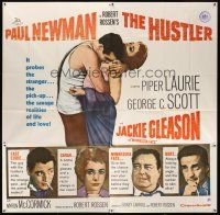 3p138 HUSTLER 6sh '61 best image on the movie, includes entire top cast art & biographies!