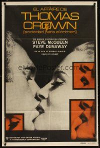 3p200 THOMAS CROWN AFFAIR Argentinean R79 best kiss close up of Steve McQueen & sexy Faye Dunaway!