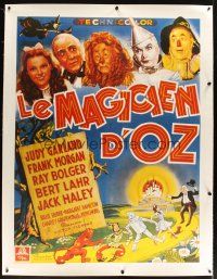 3p256 WIZARD OF OZ linen French 1p R89 different art & photos of Judy Garland & co-stars!