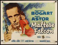 3p005 MALTESE FALCON 1/2sh '41 Humphrey Bogart with smoking gun, Mary Astor, John Huston classic!