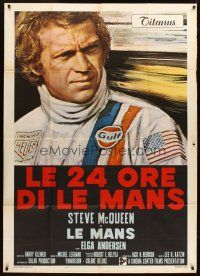 3p176 LE MANS Italian 1p '71 cool different close up art of race car driver Steve McQueen!