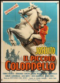 3p177 LITTLE COLONEL Italian 1p '60 Nano art of teenager Joselito on rearing white horse!