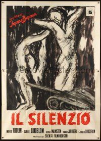 3p167 SILENCE Italian 2p '63 Ingmar Bergman's Tystnaden, wild different artwork!