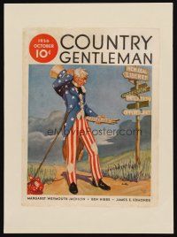 3p103 COUNTRY GENTLEMAN paperbacked magazine cover Oct 1936 Lea art of Uncle Sam finding prosperity