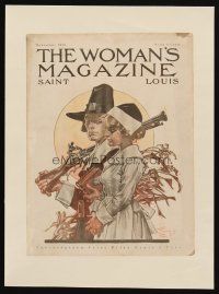 3p111 WOMAN'S MAGAZINE paperbacked magazine cover November 1910 Leyendecker Pilgrim & wife art!