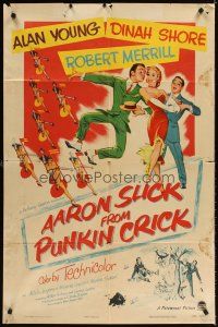 3t041 AARON SLICK FROM PUNKIN CRICK 1sh '52 Alan Young, Dinah Shore, Robert Merrill, musical art!