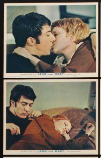 3w752 JOHN & MARY 8 color English FOH LCs '69 Dustin Hoffman, Mia Farrow, directed by Peter Yates!