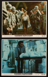3w694 CHOSEN SURVIVORS 8 8x10 mini LCs '74 Jackie Cooper in a world programmed for man's survival!