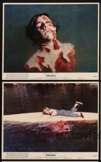 3w944 PIRANHA 5 8x10 mini LCs '78 gruesome horror images of killer fish attacking!