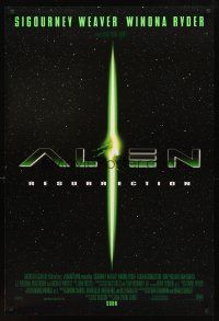 3z025 ALIEN RESURRECTION style B int'l advance DS 1sh '97 Sigourney Weaver, Winona Ryder, Perlman!