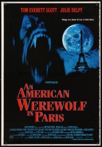 3z033 AMERICAN WEREWOLF IN PARIS printer's test int'l DS 1sh '97 werewolf behind Eiffel Tower!