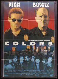 3x683 COLORS French 1p '88 Sean Penn & Robert Duvall as cops, directed by Dennis Hopper!