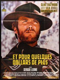 3x739 FOR A FEW DOLLARS MORE French 1p R90s Sergio Leone, cool close up of smoking Clint Eastwood!