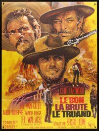 3x754 GOOD, THE BAD & THE UGLY French 1p R70s Clint Eastwood, Van Cleef, Leone, art by Jean Mascii